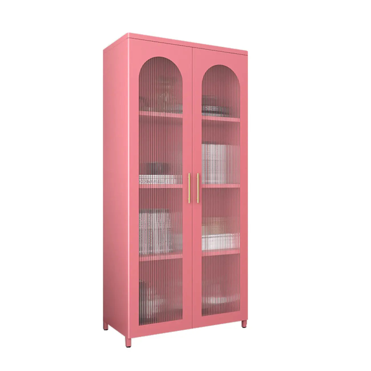 Armoire de rangement verticale moderne en métal avec portes vitrées