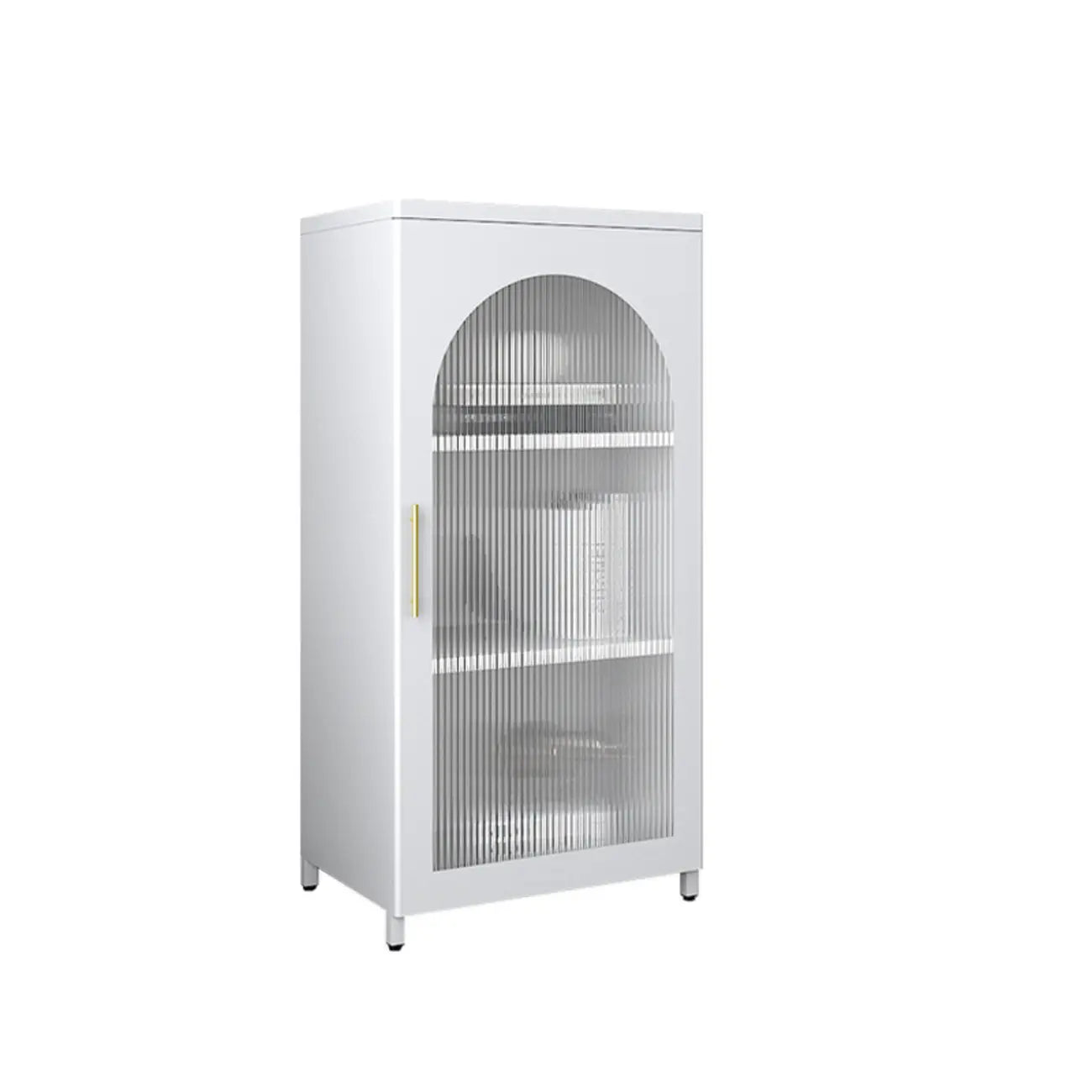 Armoire de rangement verticale moderne en métal avec portes vitrées