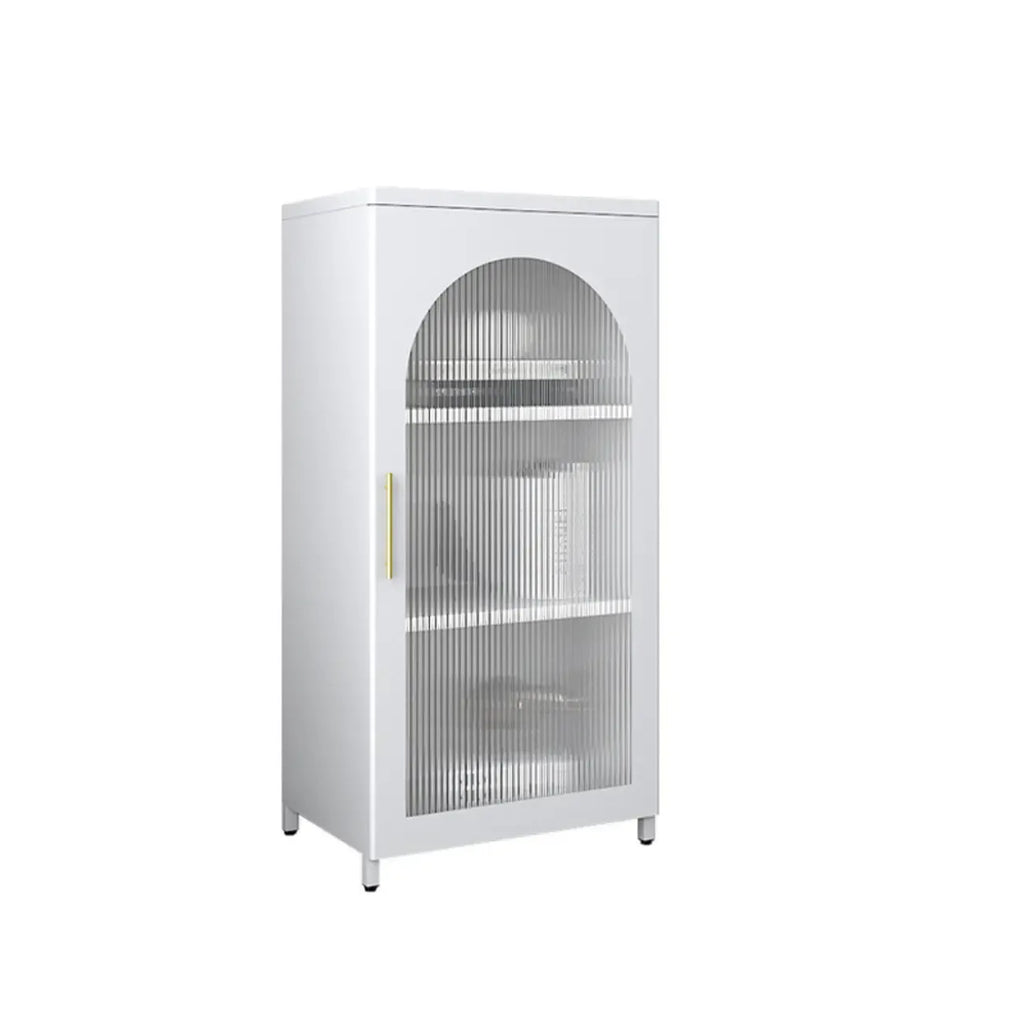 Armoire de rangement verticale moderne en métal avec portes vitrées