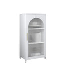 Armoire de rangement verticale moderne en métal avec portes vitrées