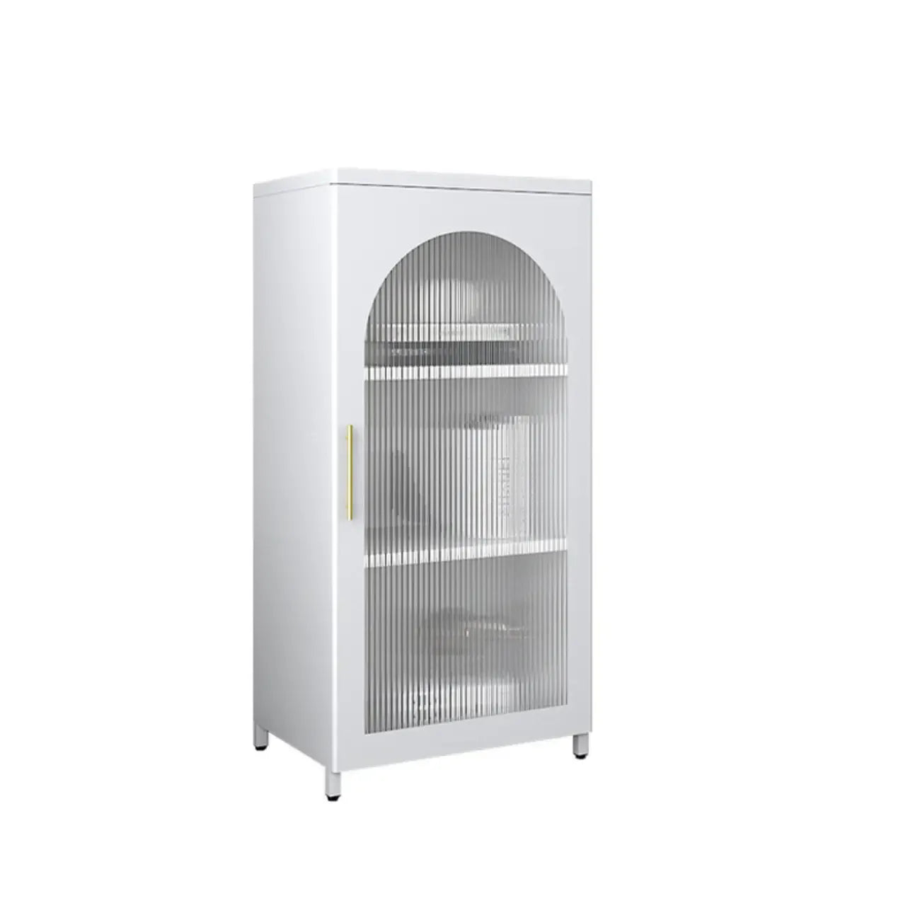 Armoire de rangement verticale moderne en métal avec portes vitrées