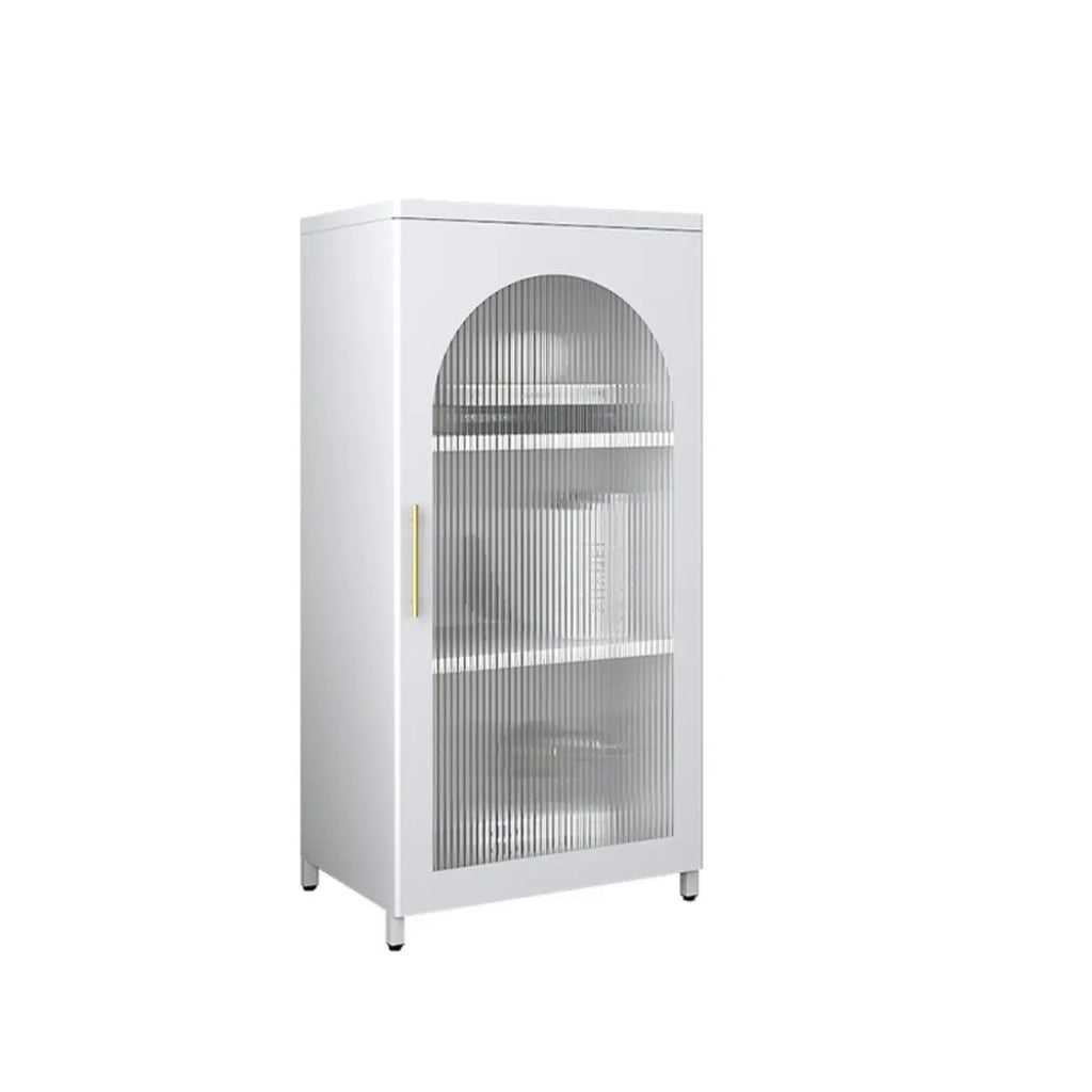 Armoire de rangement verticale moderne en métal avec portes vitrées