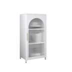 Armoire de rangement verticale moderne en métal avec portes vitrées