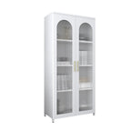 Armoire de rangement verticale moderne en métal avec portes vitrées