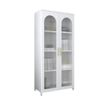 Armoire de rangement verticale moderne en métal avec portes vitrées
