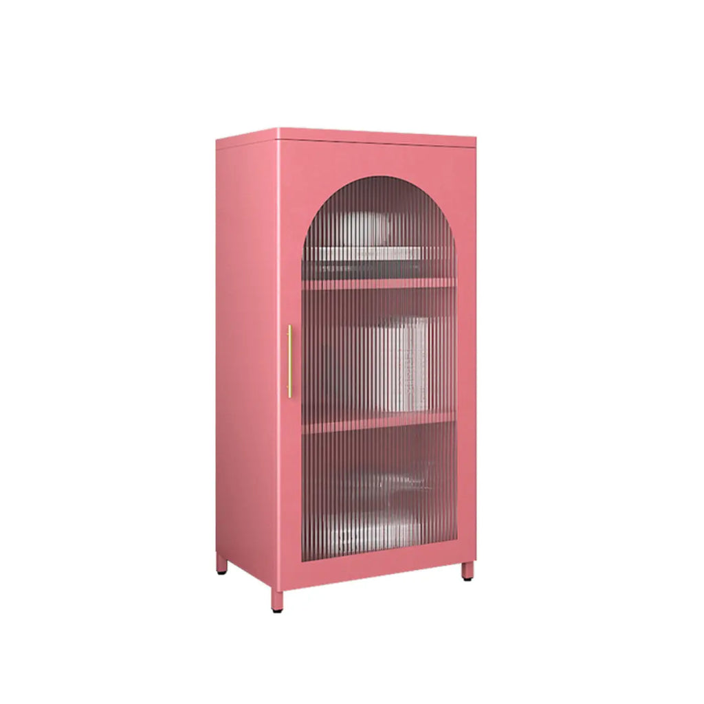 Armoire de rangement verticale moderne en métal avec portes vitrées