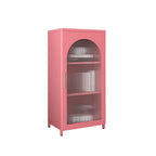 Armoire de rangement verticale moderne en métal avec portes vitrées