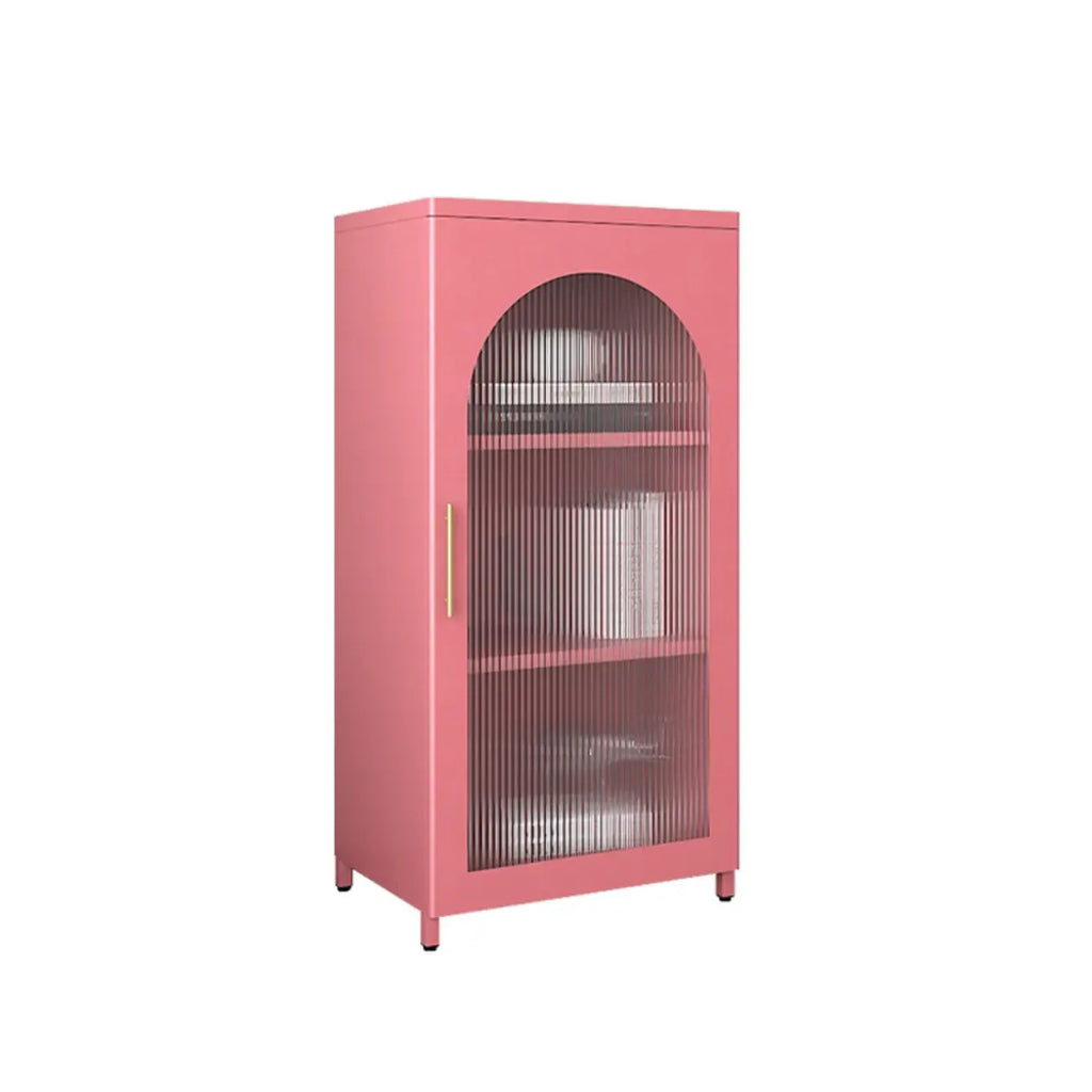 Armoire de rangement verticale moderne en métal avec portes vitrées
