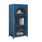 Armoire de rangement verticale moderne en métal avec portes vitrées
