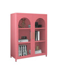 Armoire de rangement verticale moderne en métal avec portes vitrées