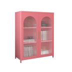 Armoire de rangement verticale moderne en métal avec portes vitrées