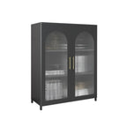 Armoire de rangement verticale moderne en métal avec portes vitrées
