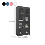 Armoire de rangement verticale moderne en métal avec portes vitrées