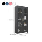 Armoire de rangement verticale moderne en métal avec portes vitrées
