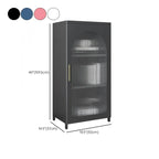 Armoire de rangement verticale moderne en métal avec portes vitrées