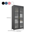 Armoire de rangement verticale moderne en métal avec portes vitrées