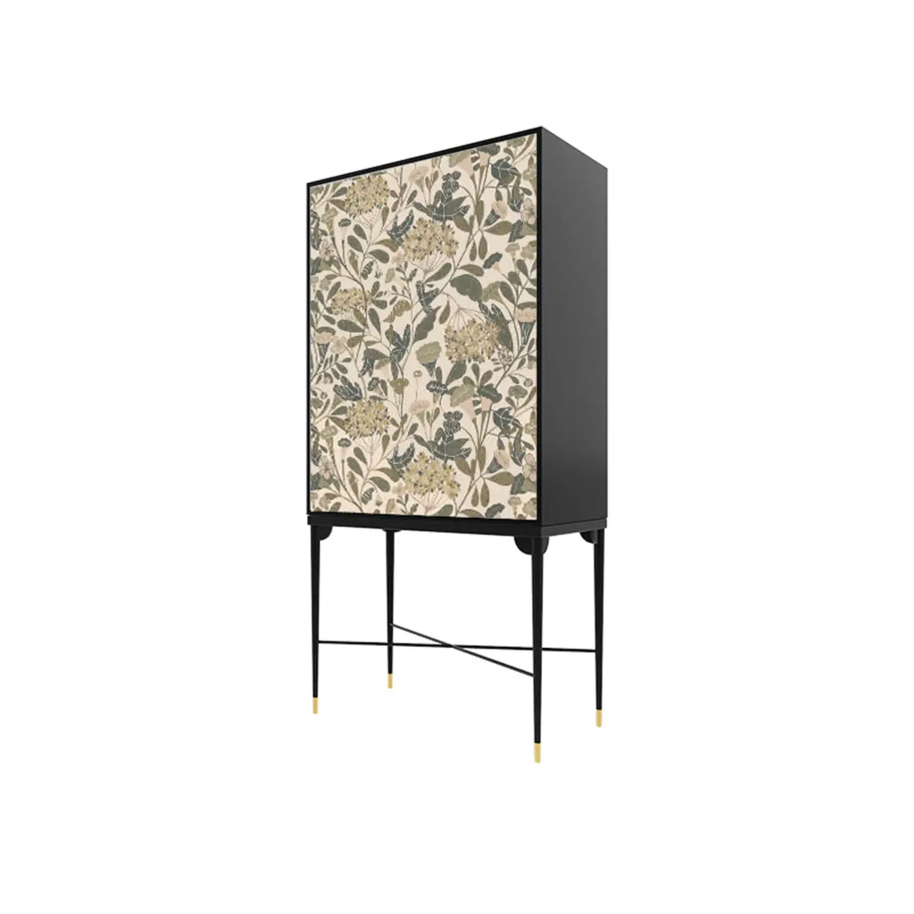 Meuble de style campagnard français avec finition florale pour salon