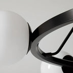 Lustre minimaliste moderne avec abat-jour en verre blanc