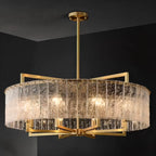 Lustre rond moderne en cristal avec cadre doré pour la décoration