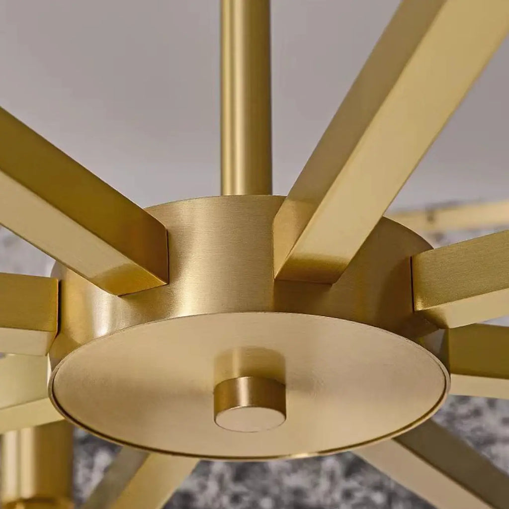 Lustre rond moderne en cristal avec cadre doré pour la décoration