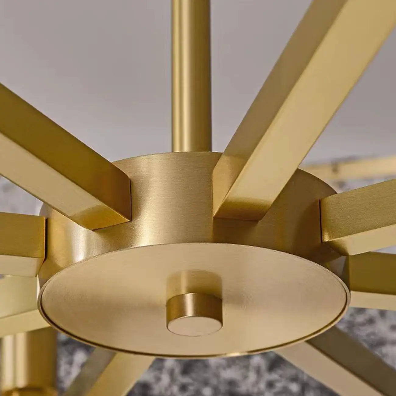 Lustre rond moderne en cristal avec cadre doré pour la décoration