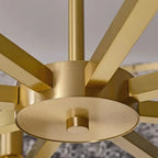 Lustre rond moderne en cristal avec cadre doré pour la décoration