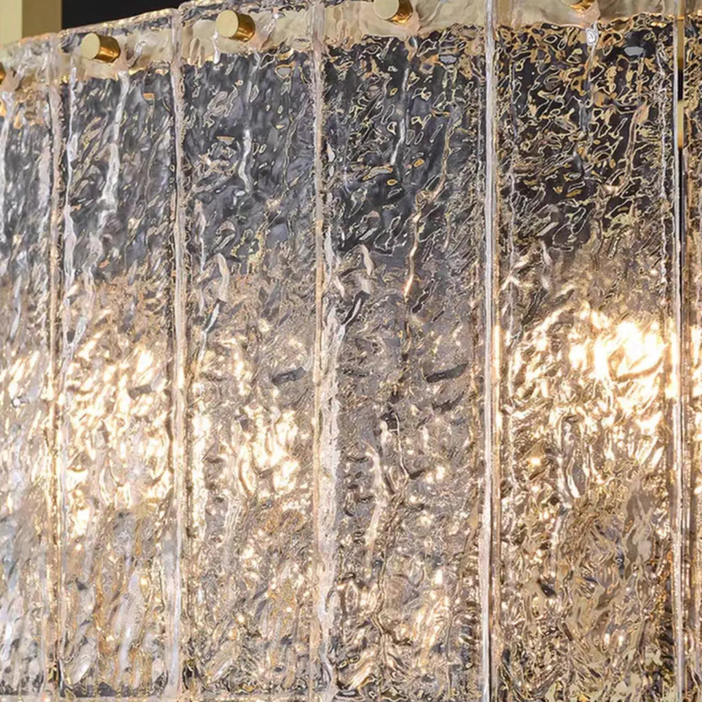 Lustre rond moderne en cristal avec cadre doré pour la décoration