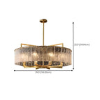 Lustre rond moderne en cristal avec cadre doré pour la décoration