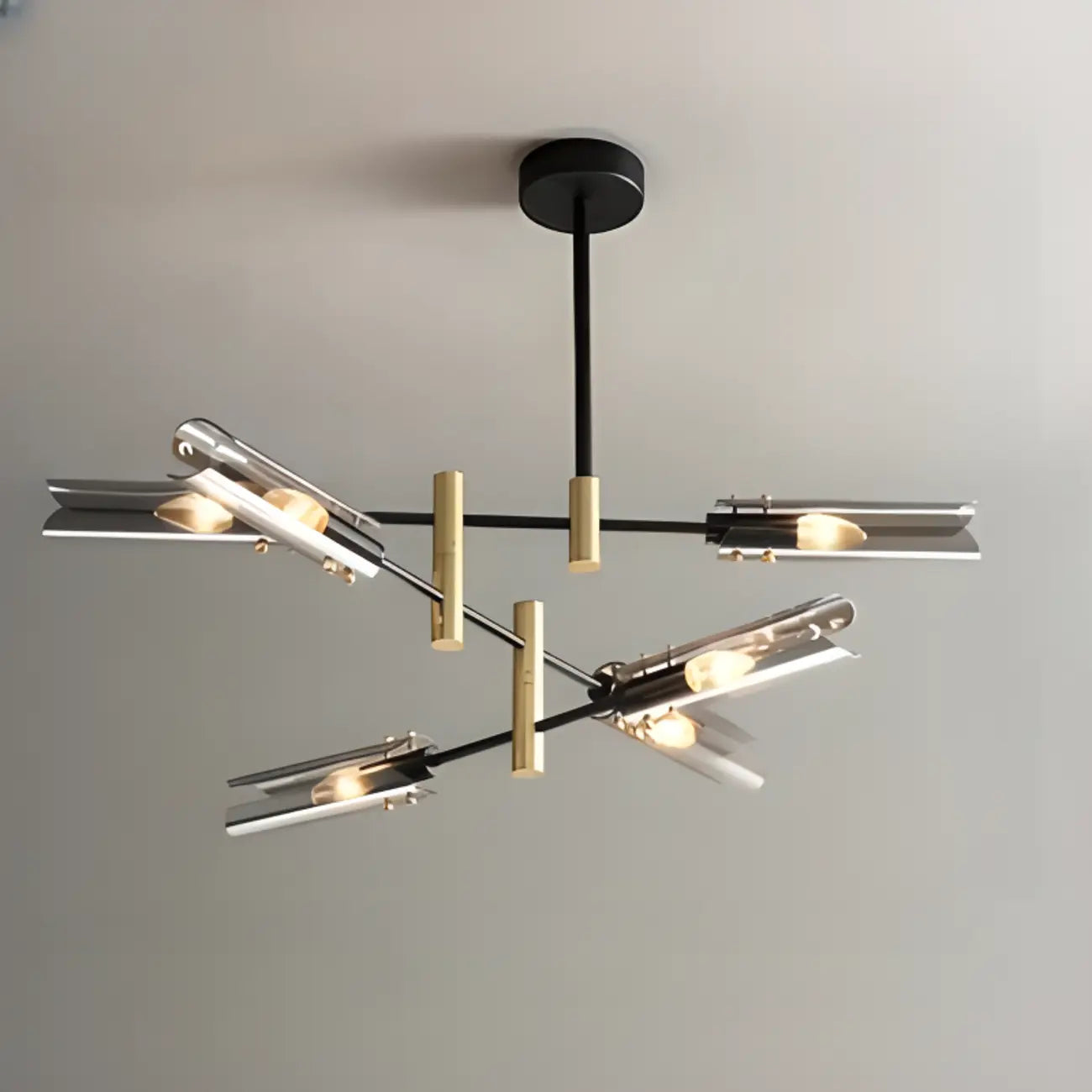 Lustre linéaire industriel moderne à hauteur réglable