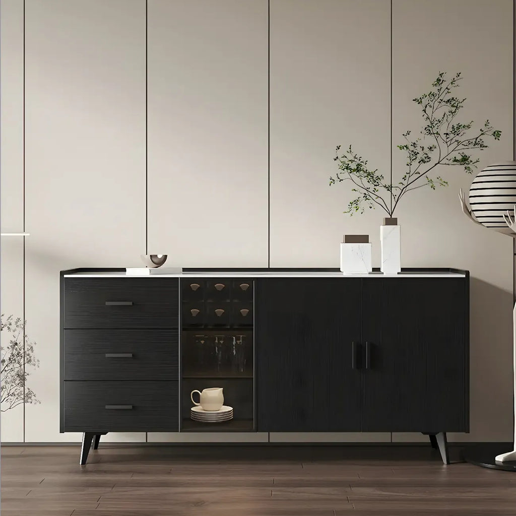 Buffet en noyer élégant avec tiroirs et placards