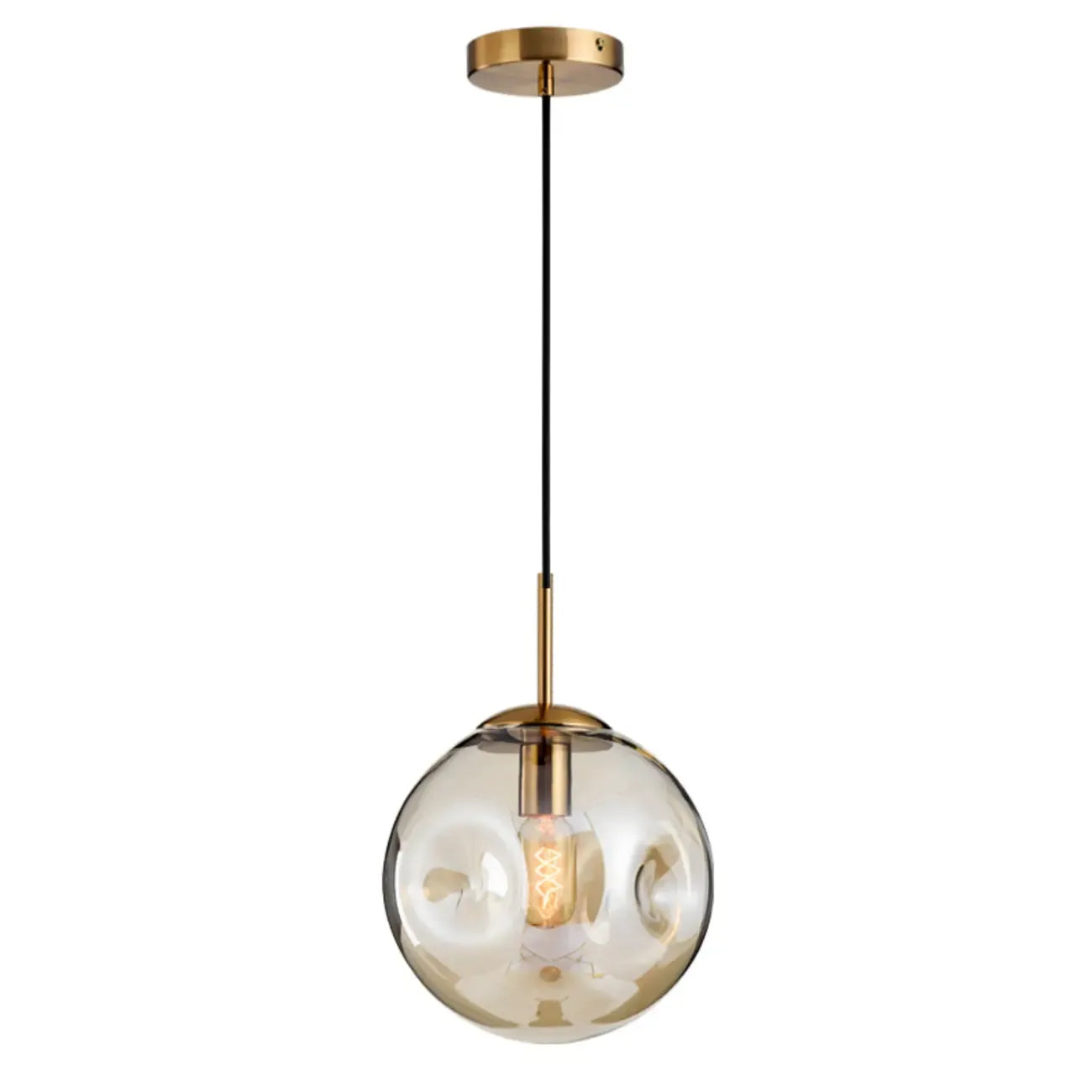 Suspension globe irrégulière en verre fumé pour chambre à coucher