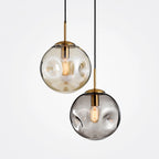 Suspension globe irrégulière en verre fumé pour chambre à coucher