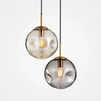 Suspension globe irrégulière en verre fumé pour chambre à coucher