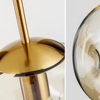 Suspension globe irrégulière en verre fumé pour chambre à coucher