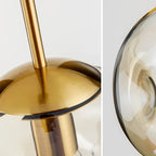 Suspension globe irrégulière en verre fumé pour chambre à coucher