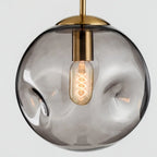 Suspension globe irrégulière en verre fumé pour chambre à coucher