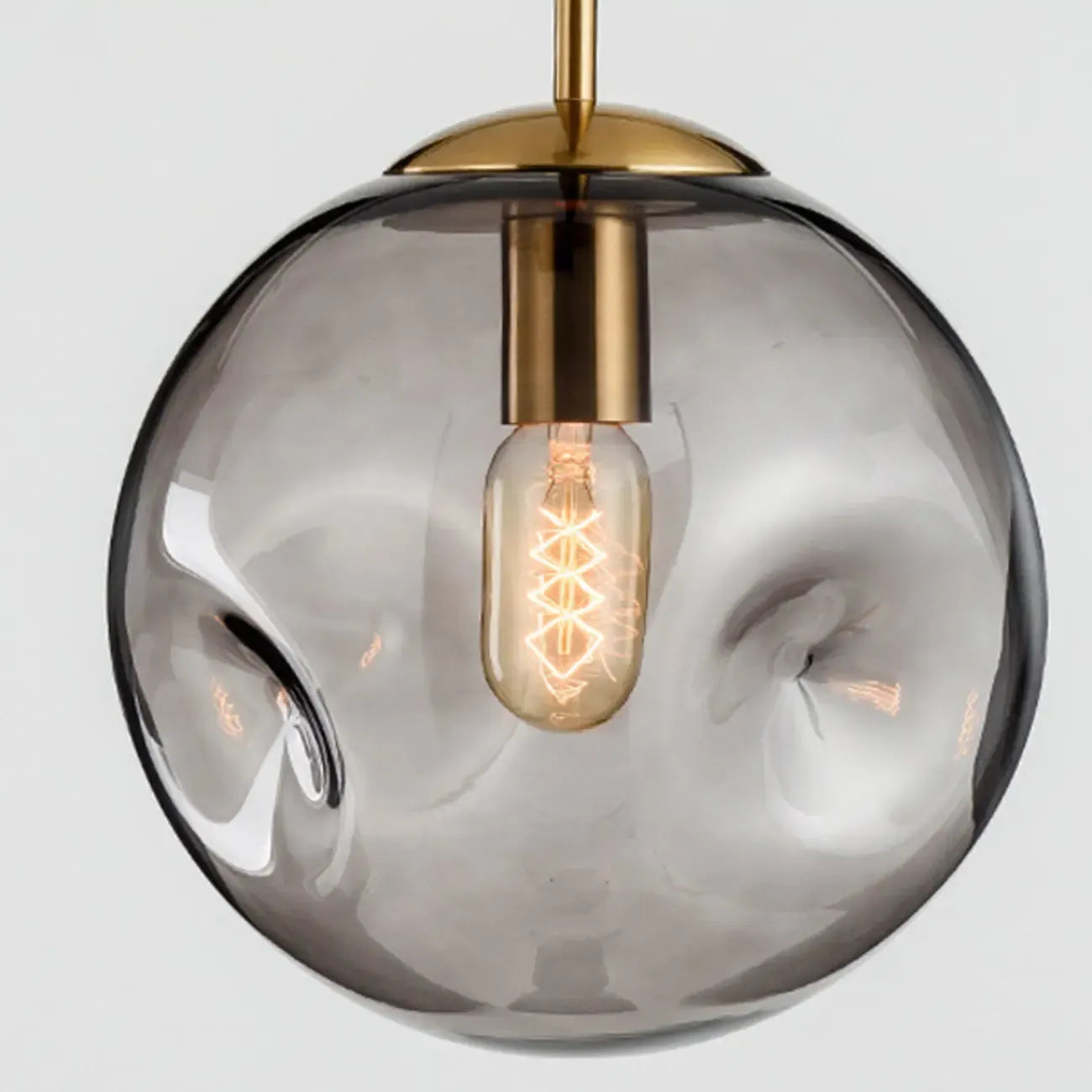 Suspension globe irrégulière en verre fumé pour chambre à coucher