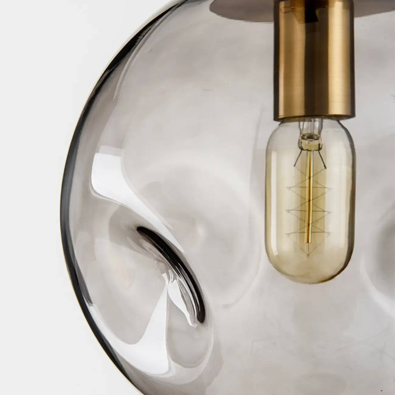 Suspension globe irrégulière en verre fumé pour chambre à coucher