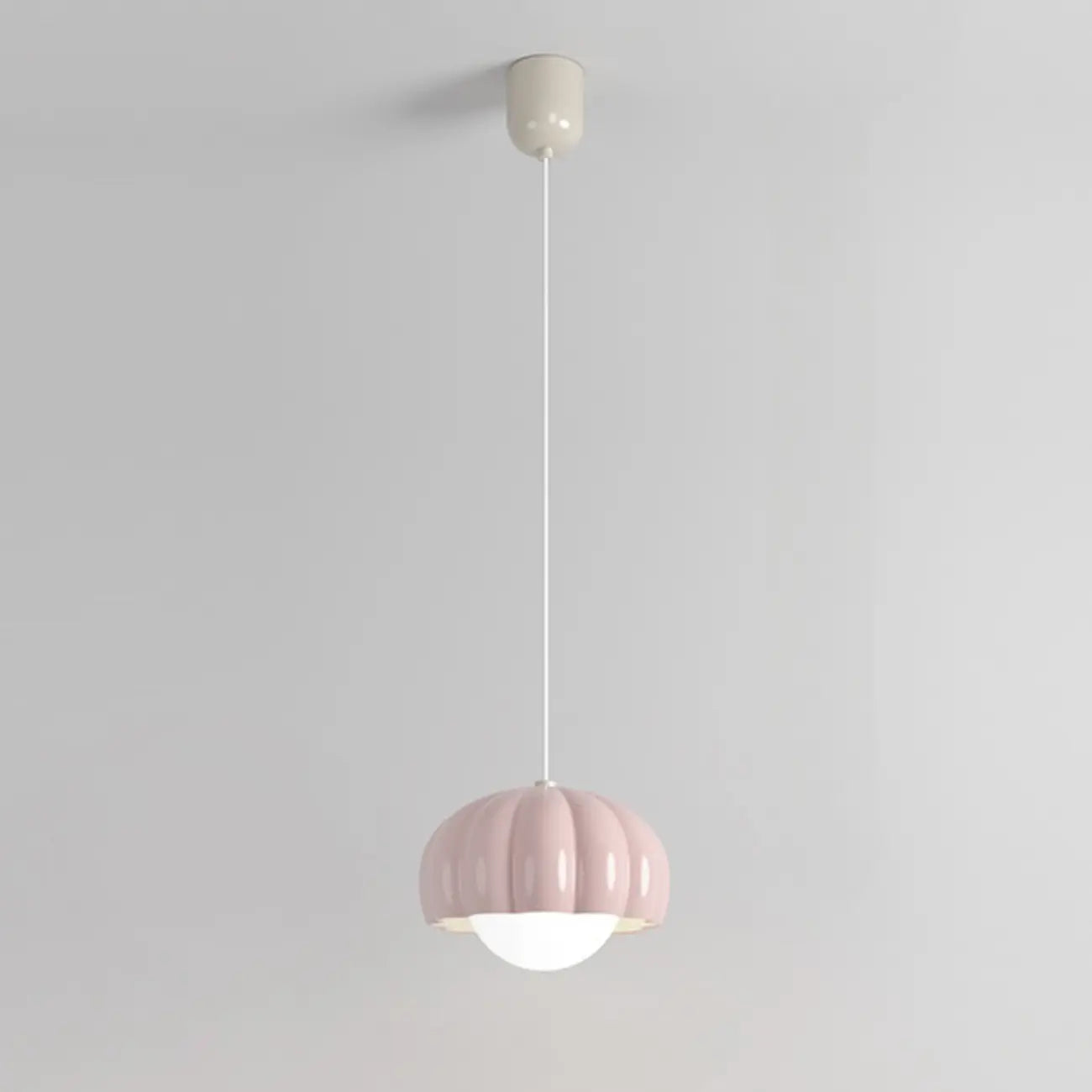 Suspension LED citrouille rose en résine douce pour chevet