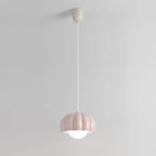 Suspension LED citrouille rose en résine douce pour chevet