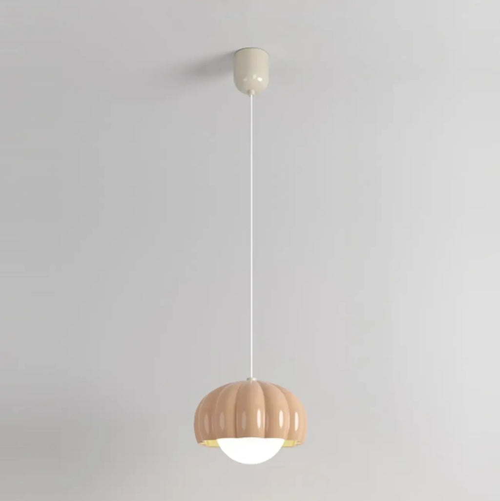 Suspension LED citrouille rose en résine douce pour chevet