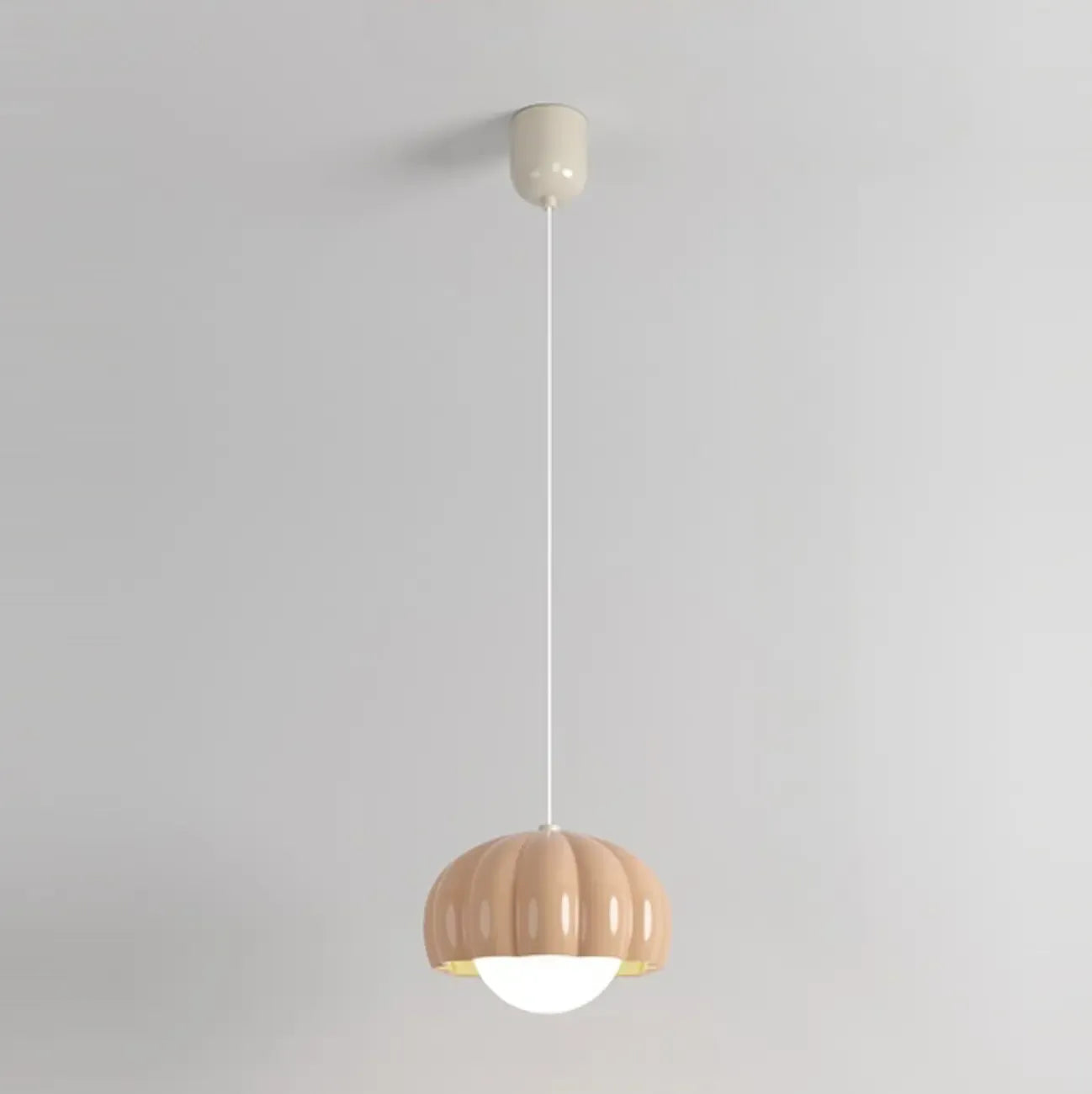 Suspension LED citrouille rose en résine douce pour chevet