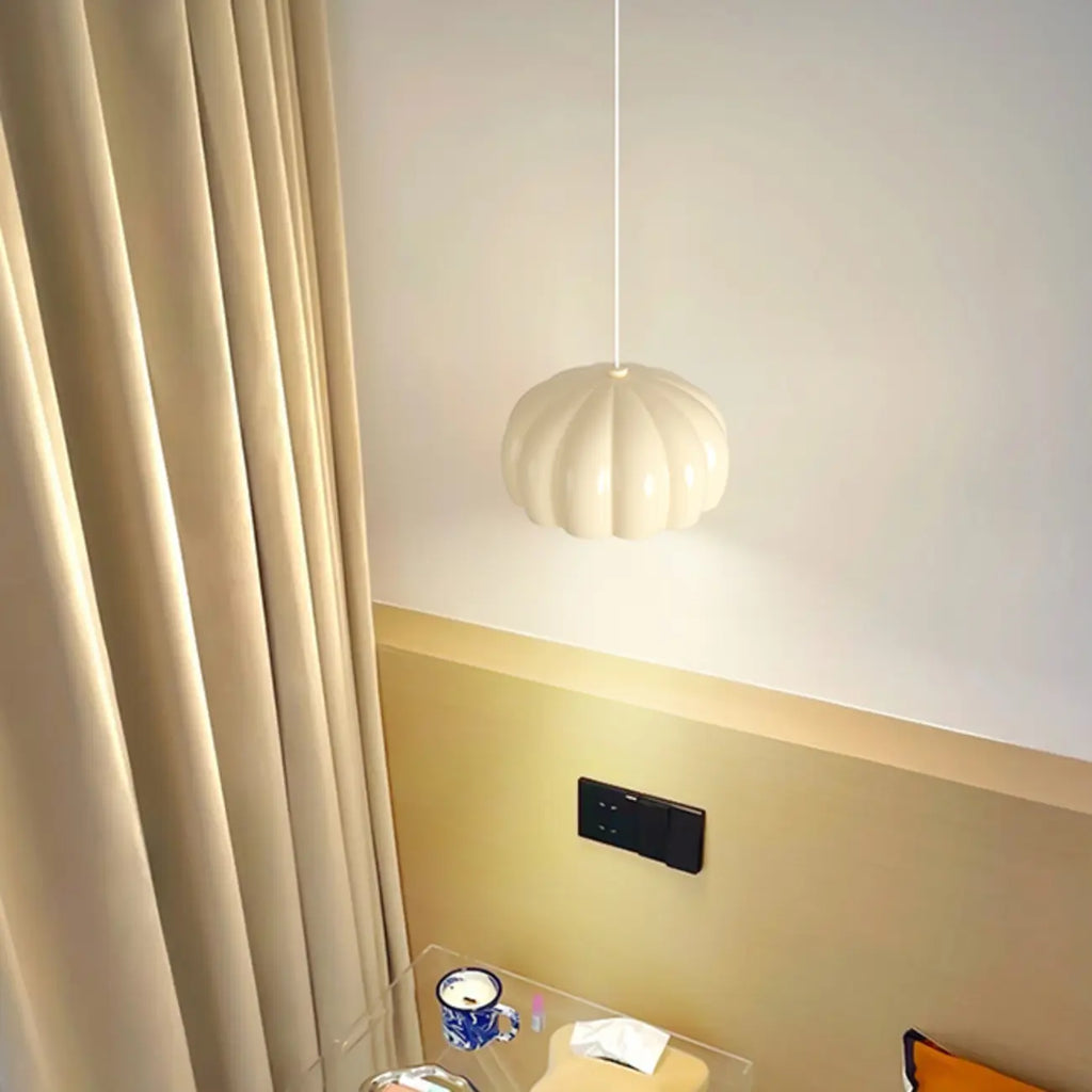 Suspension LED citrouille rose en résine douce pour chevet