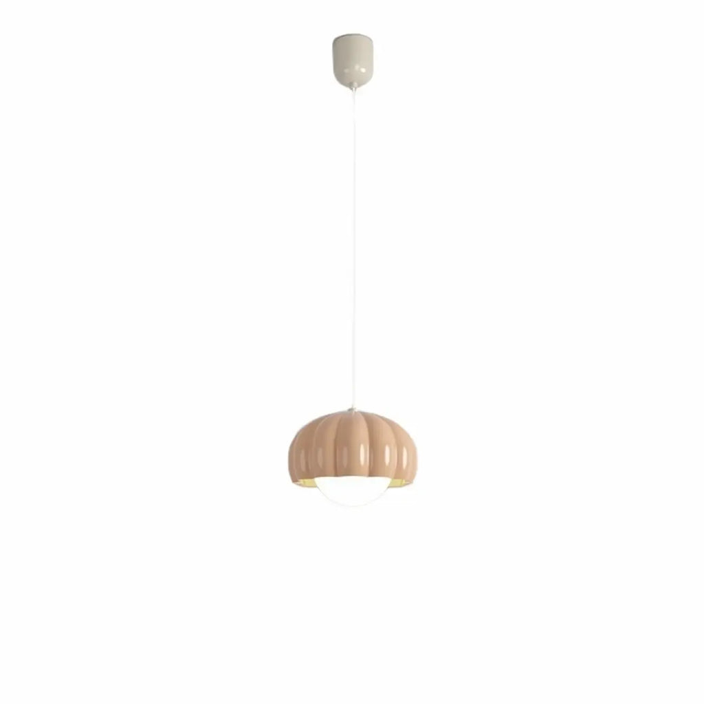 Suspension LED citrouille rose en résine douce pour chevet