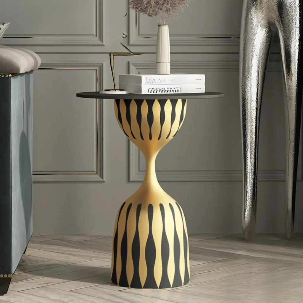 Table d'appoint ronde à plateau en marbre pour salon