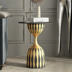 Table d'appoint ronde à plateau en marbre pour salon