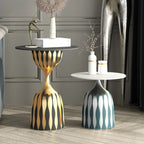 Table d'appoint ronde à plateau en marbre pour salon