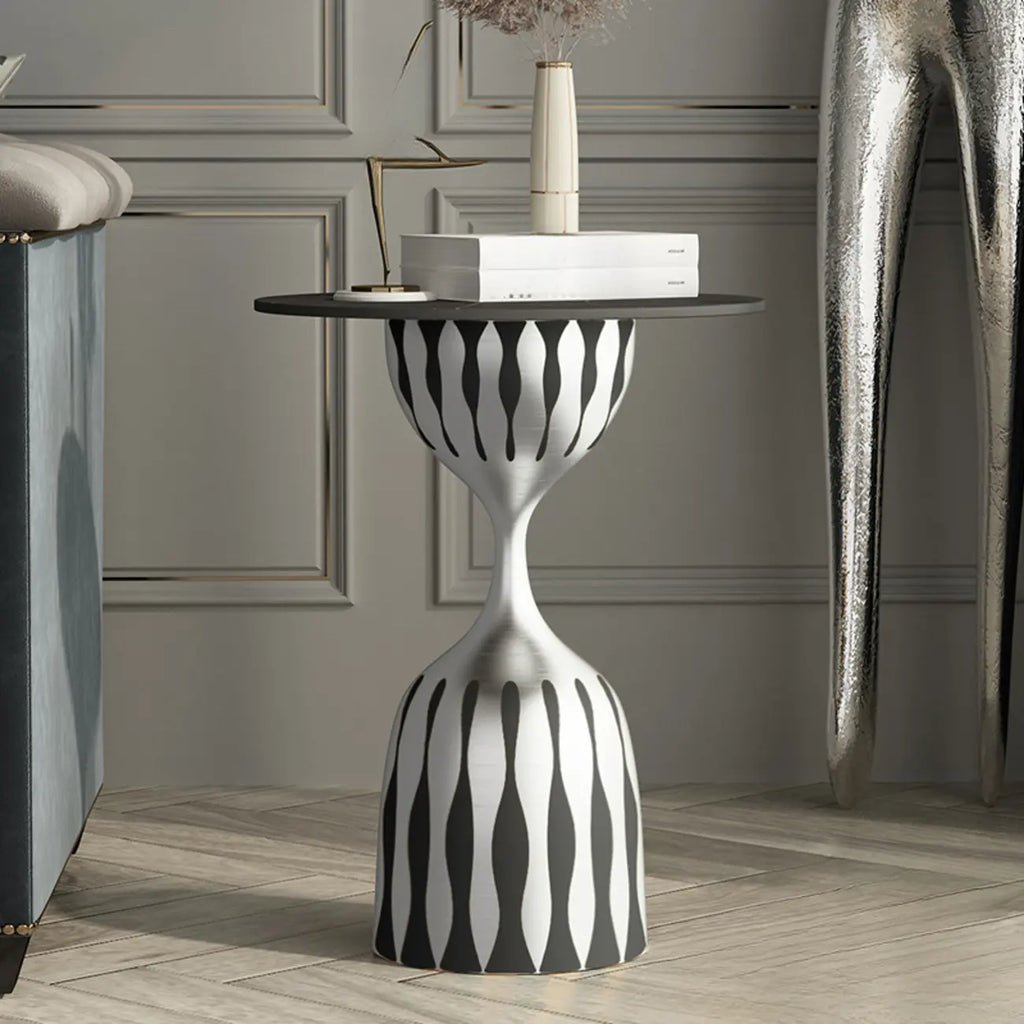 Table d'appoint ronde à plateau en marbre pour salon