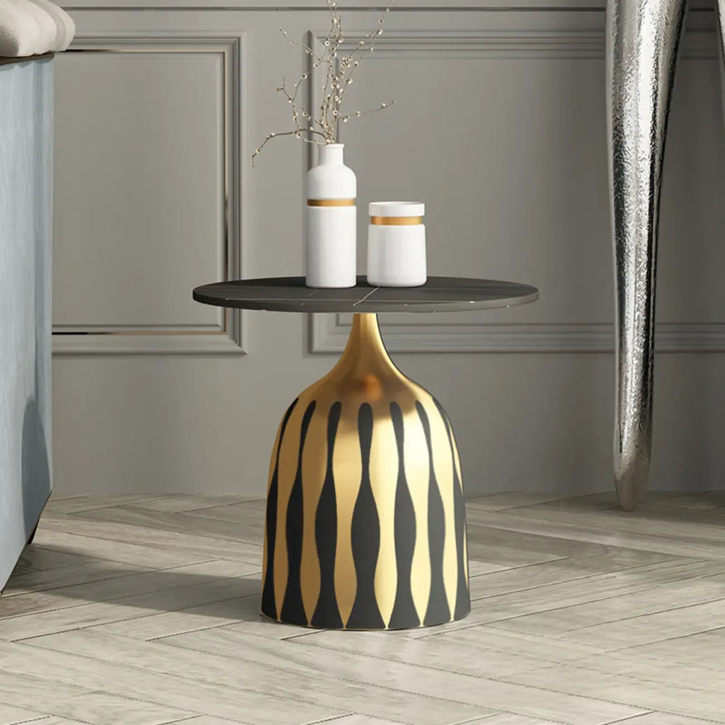Table d'appoint ronde à plateau en marbre pour salon