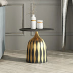 Table d'appoint ronde à plateau en marbre pour salon